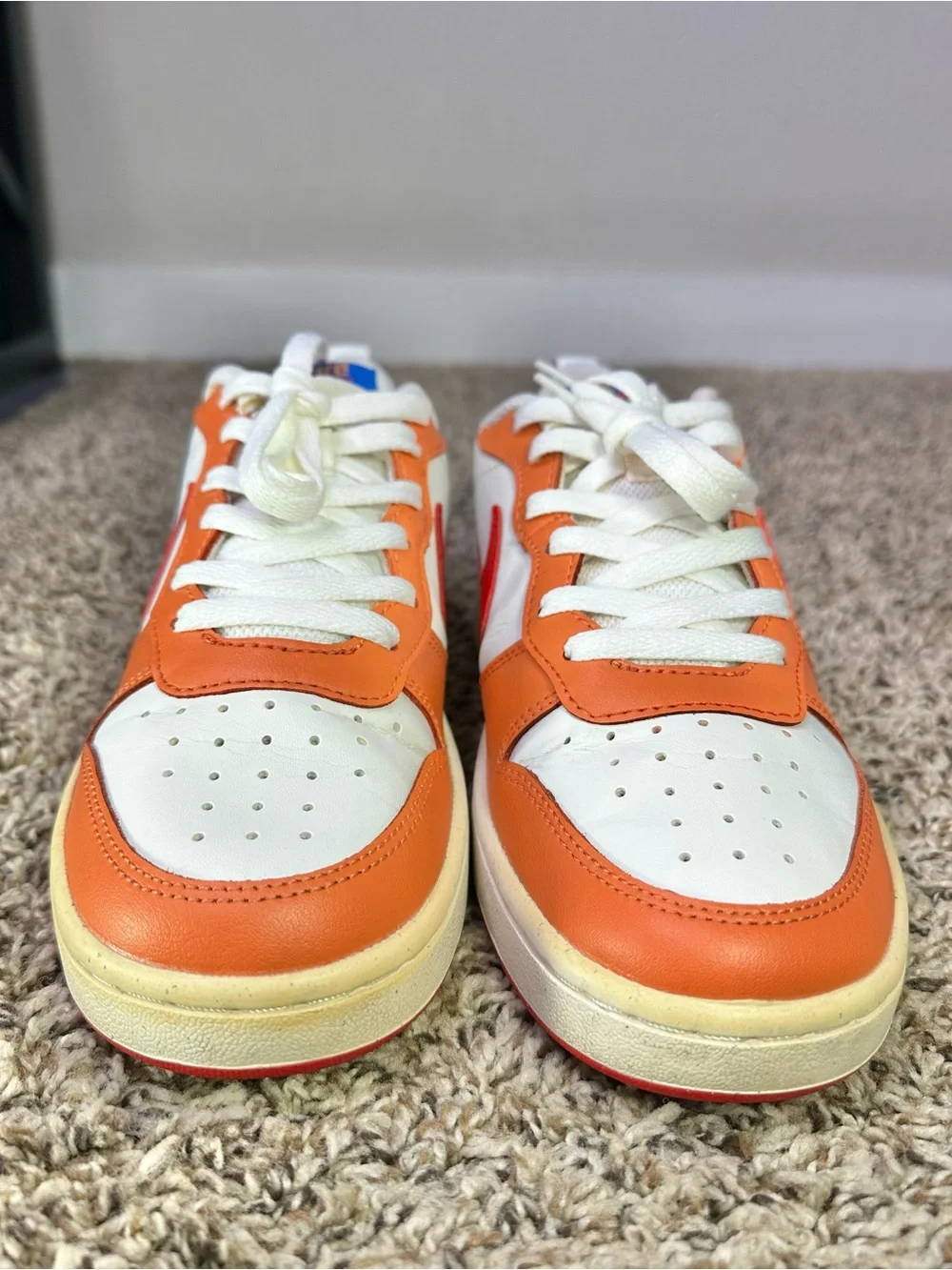 Nike Court Borough Low 2 Youth Size 5.5/7W Shoes‎ BQ5448-119 Sail Hot Curry/Red